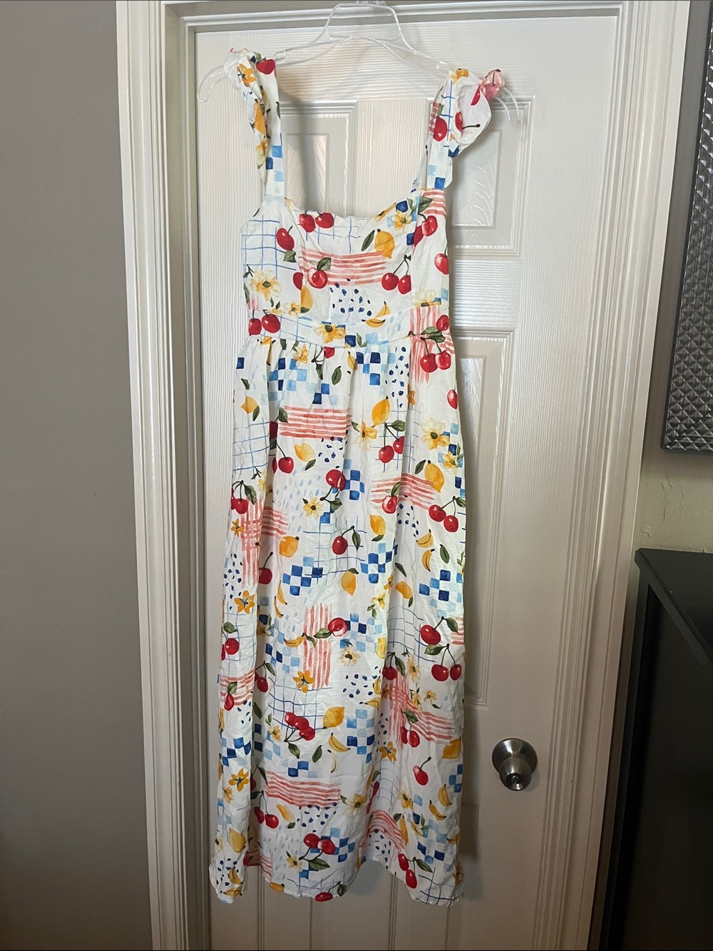 Blu Pepper White Cherry & Lemon Print Sundress